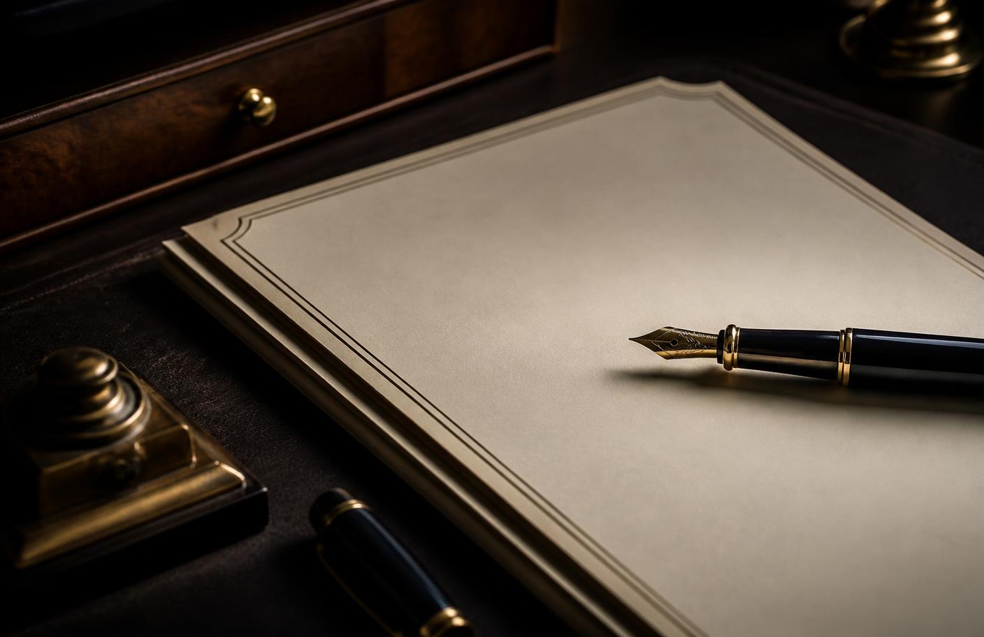 Estate planning documents and fountain pen